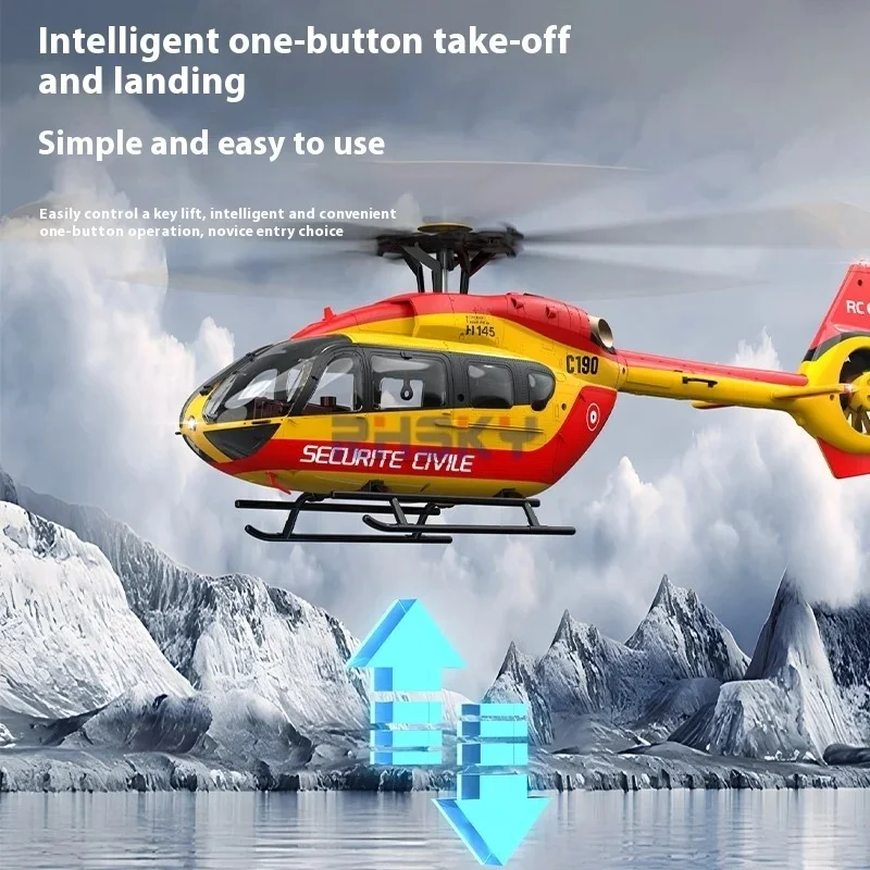 Rc Era C190 1:28 محرك بدون فرشاة جيروسكوب 6 محاور مع التدفق البصري H145 Rc نموذج كهربائي لعبة طين ذيل القناة هليكوبتر