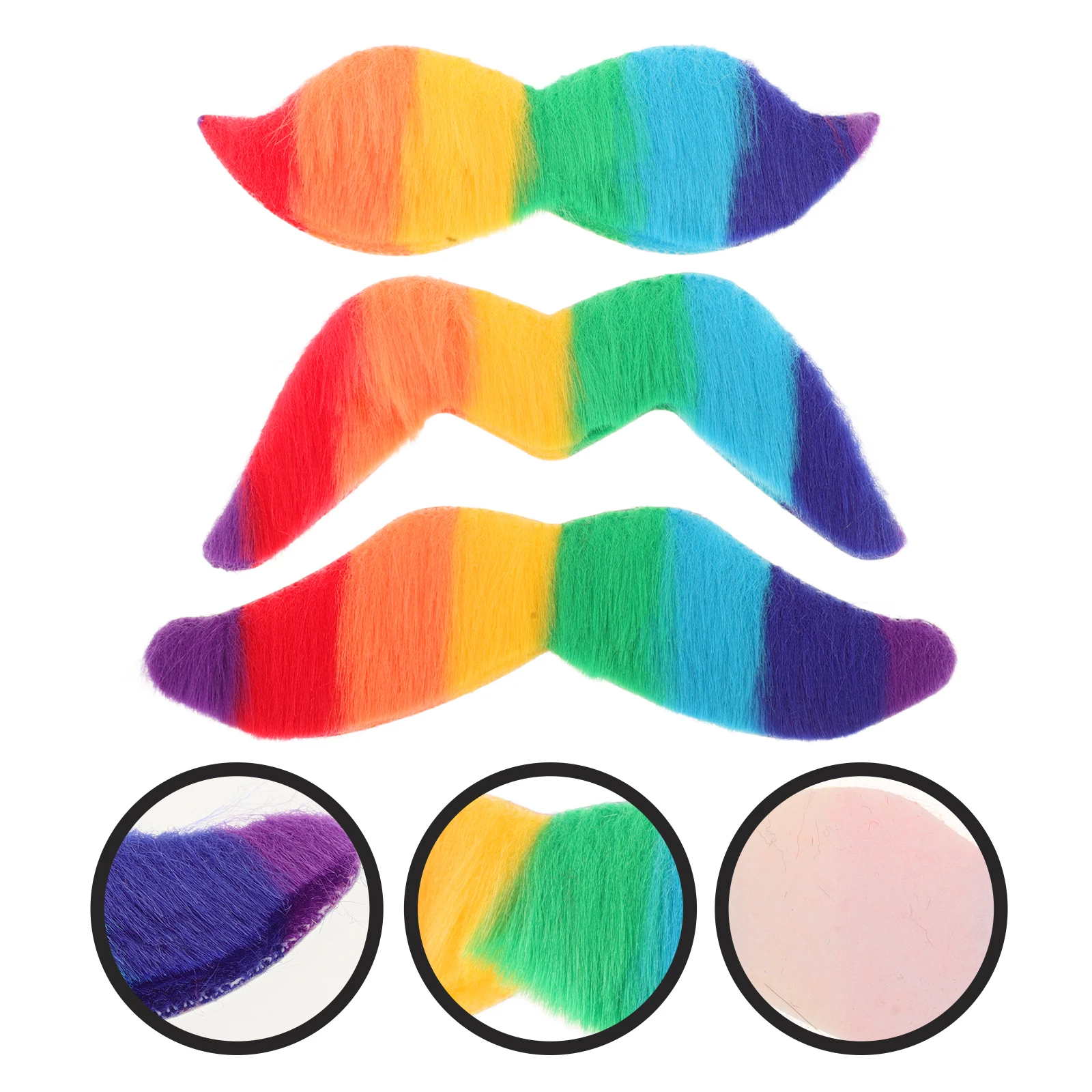 

1 Set Colorful Fake Rainbow Accessories Self-Adhesive Costume Party Masquerade Halloween Festival Supplies Reusable Novelty