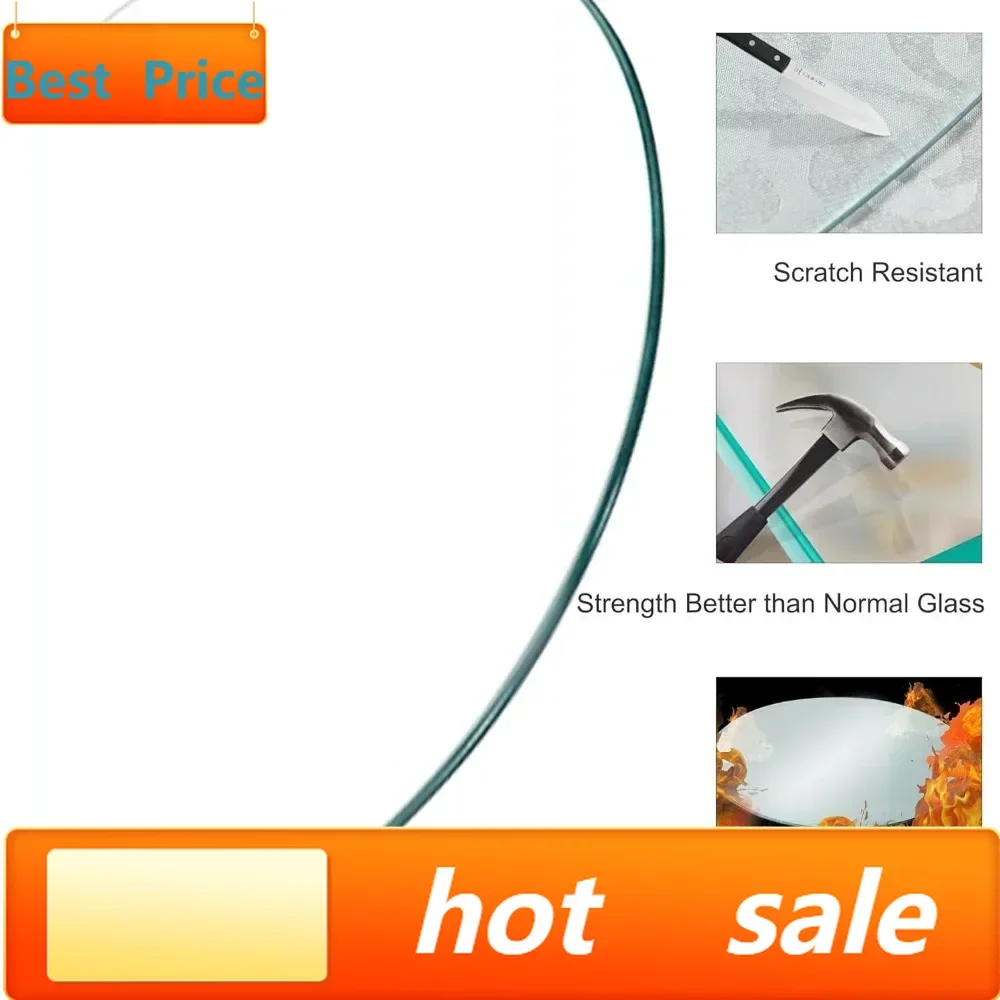 

Бестселлер: Круглая стеклянная столешница, толщина 3/8 дюйма, закаленное стекло с полированной кромкой, 40 дюймов, подходит для обеденных и кофейных столов