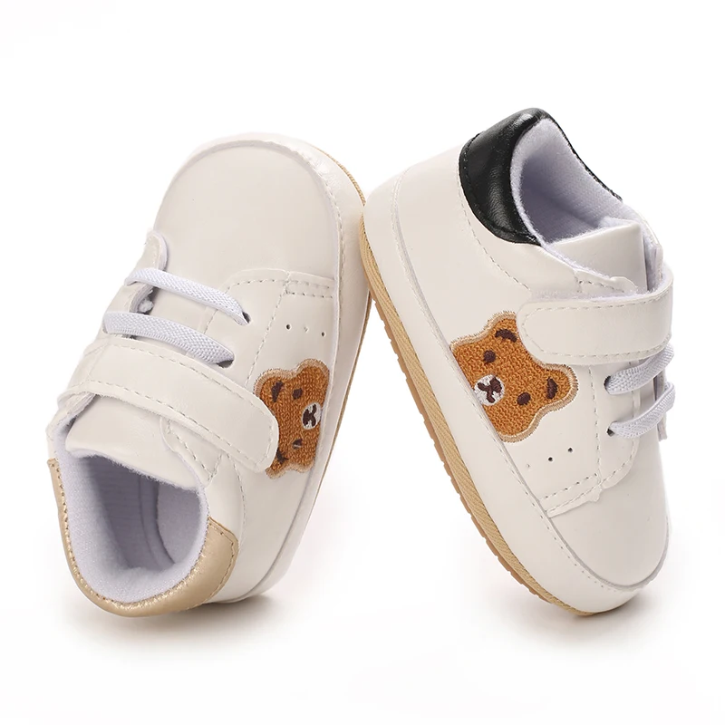 0-18M New Leather Boys and Girls Shoes Cartoon Cute Preschool Rubber Sole Anti slip First Walkers Baby Newborn Moccasins