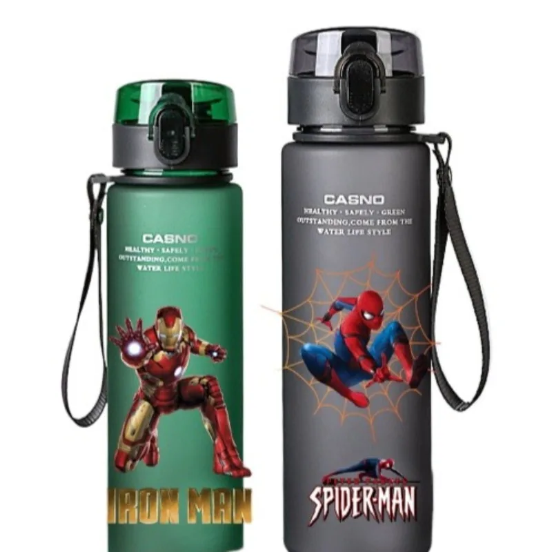 560 مل زجاجة مياه مارفل سبايدرمان هالك الرجل الحديدي كابتن أمريكا بنين كارتون أكواب شرب بلاستيكية للأطفال والكبار زجاج ماء #1