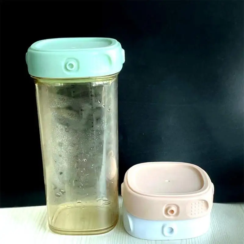 D0JC Sữa lưu trữ chai Nắp chai Baby Bình vuông nắp cho chai cho ăn bằng kính và đĩa đệm