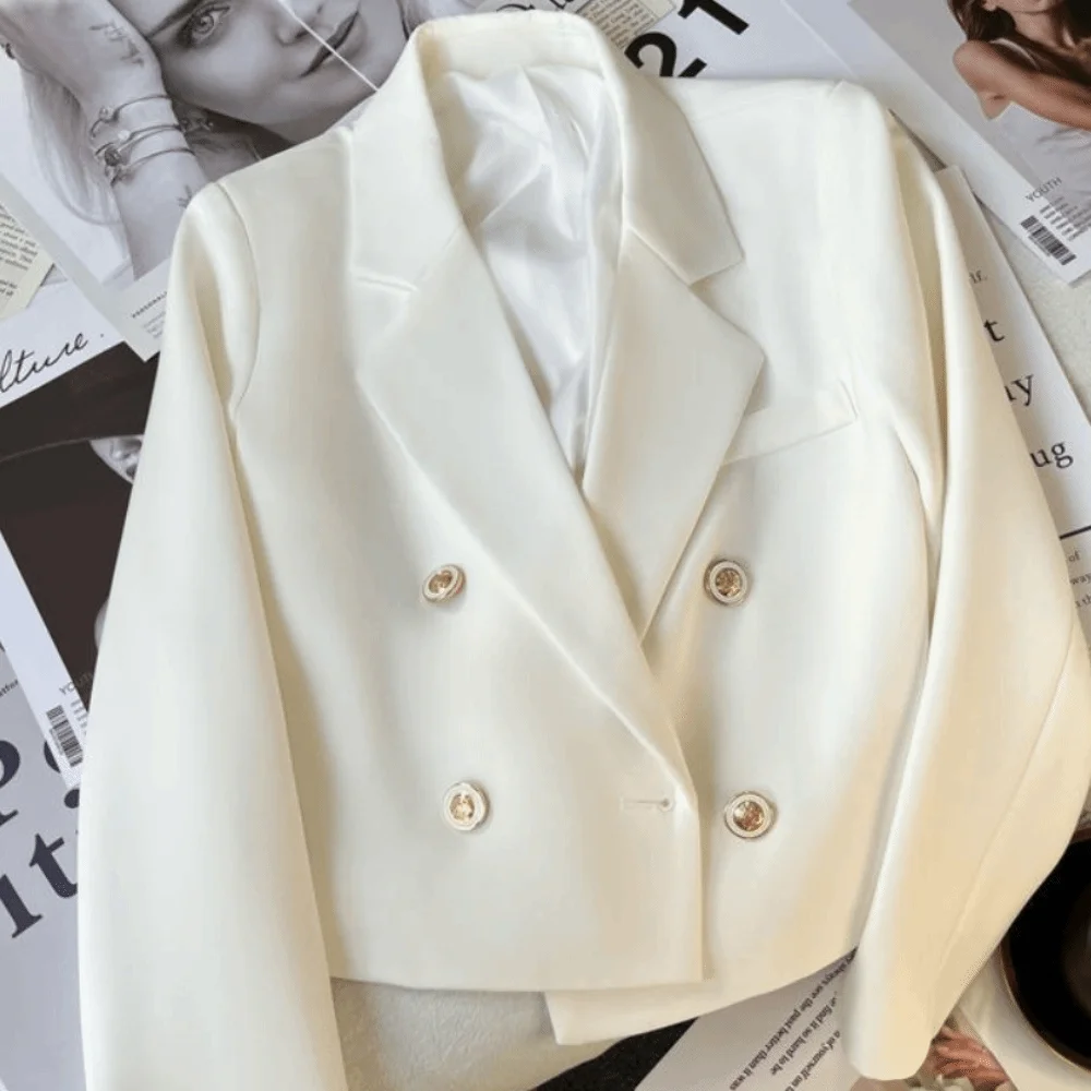 Casual Koreanische Anzug Jacke Lose Langarm Anzug Mantel Frauen College Kleidung Zugeknöpft Blazer Kurze Büro Blazer Streetwear