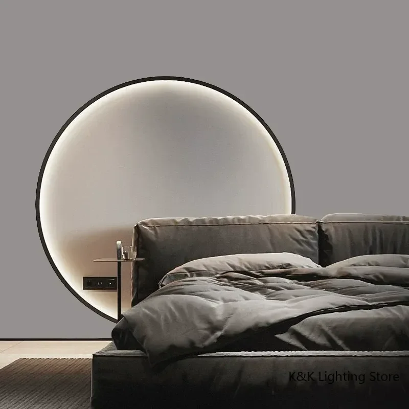 Modern Simple Wall Lamp Living Room Background Intelligent Voice Wall Lamp Decorative Atmosphere Light Luxury Ring Bedroom