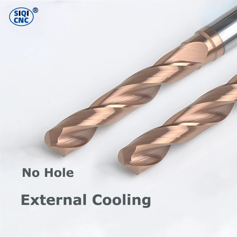 5D HRC65 2.1mm-20mm Carbide Twist Drill With Internal Cooling Or External Cooling Solid Tungsten Steel CNC For Hard Metal