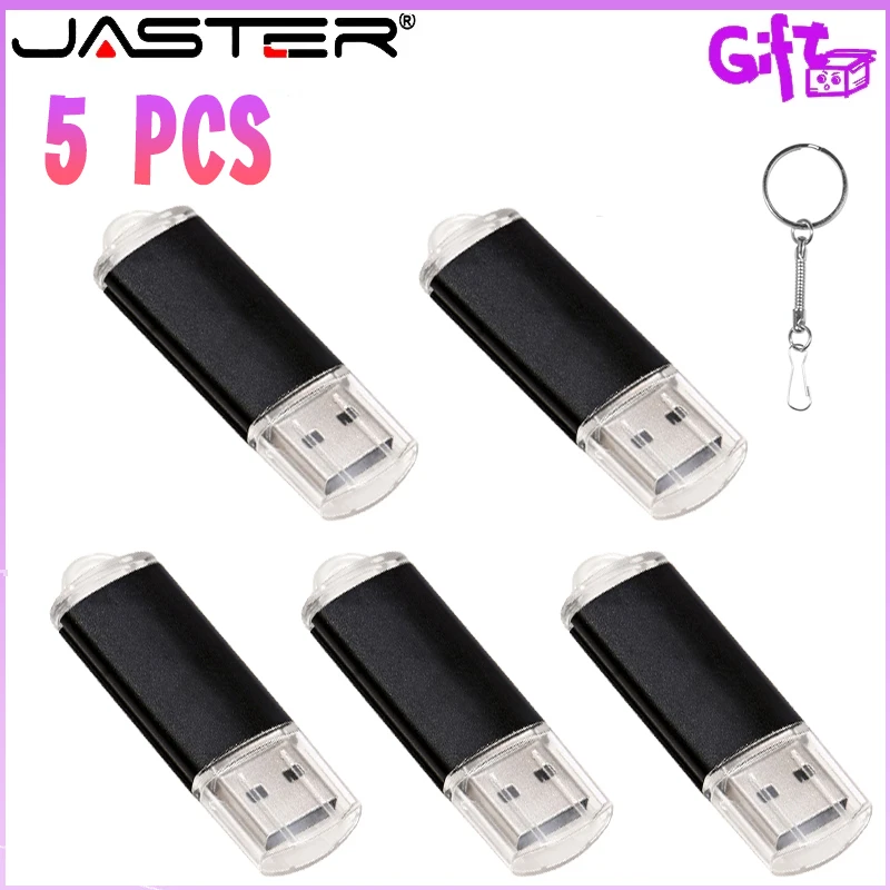 5PCS/LOT Pen Drive 128GB Metal Clip USB Flash Drive 64GB Free Custom Logo Flash Disk 32GB Creative Gift Memory Flash Disk 16GB