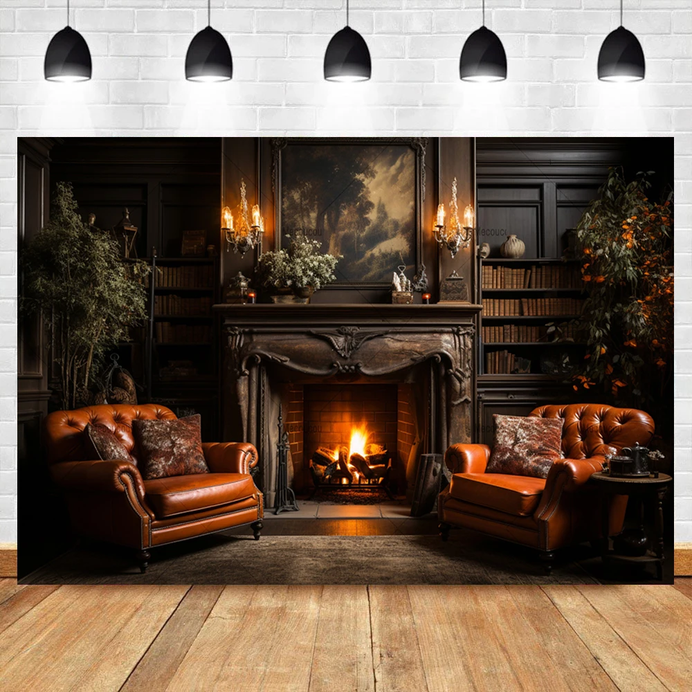 Christmas Warm Flame Fireplace Aldult Kid Baby Family Party Banner Backdrop Custom Kid Room Photo Poster Decor Studio Background