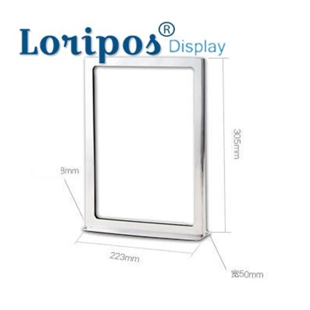 Metalen Poster Frame Stand Roestvrij Stalen Frame A4 Tafel Prijs Display Rack Bureau Teken Houder Acryl Voorblad Reclamerek