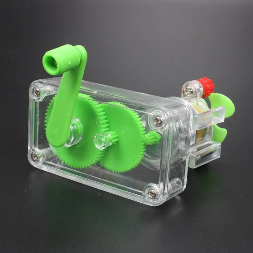 Hand Held Generator for Student Physics Experiment Reduction Gear Box DIY Dynamo Assembly Educational STEM Toy