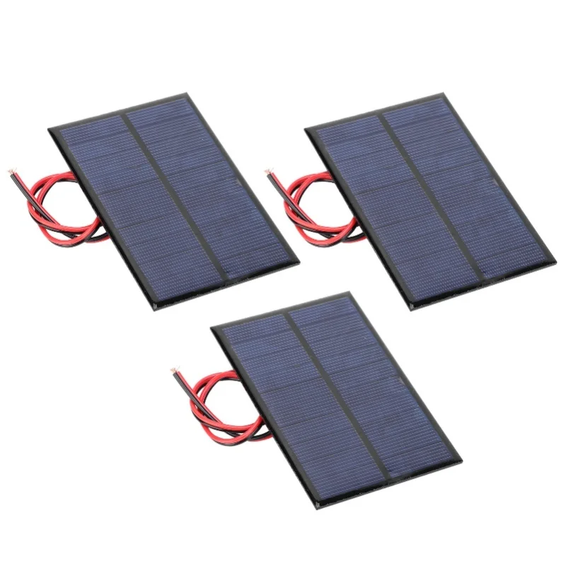 

3Pcs Solar Panel Small Power Module Board +30CM Red And Black Line 5V 200mA