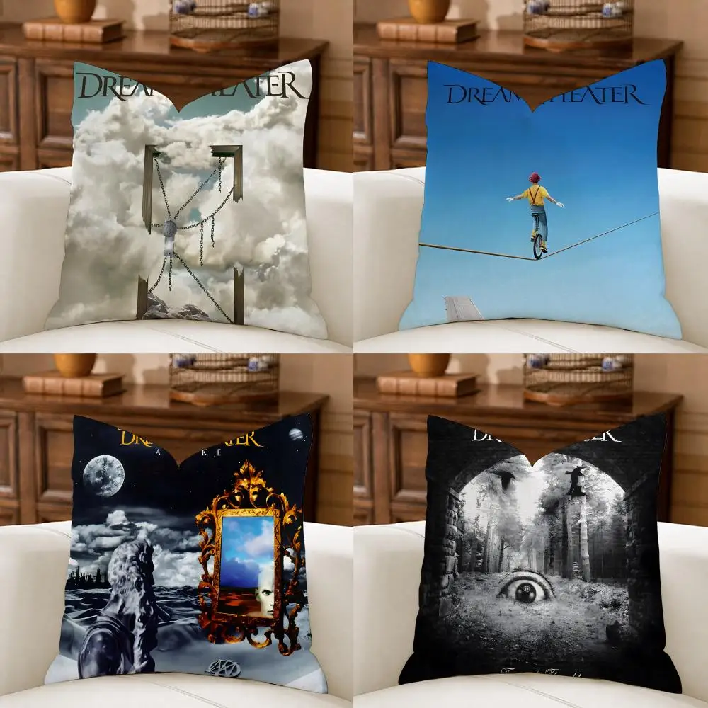 Rock Band D-Dream Theater Cushion Cover Organic Linen Square Pillow Case Durable Non-Allergenic And Kind To Skin