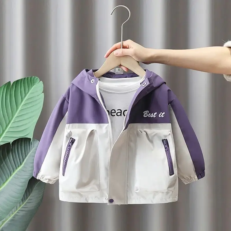 

Children's Hooded Casual Jacket New Spring and Autumn Girls Baby Versatile Top Boys' Casual Hooded Coat