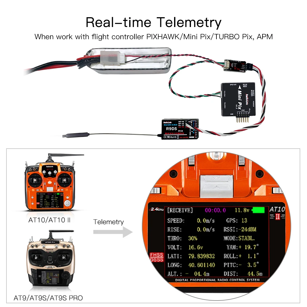 Radiolink PRM-03 OSD Telemetry Sensor Return Flight Information Module for AT9/AT9S/AT9S Pro/AT10/AT10II