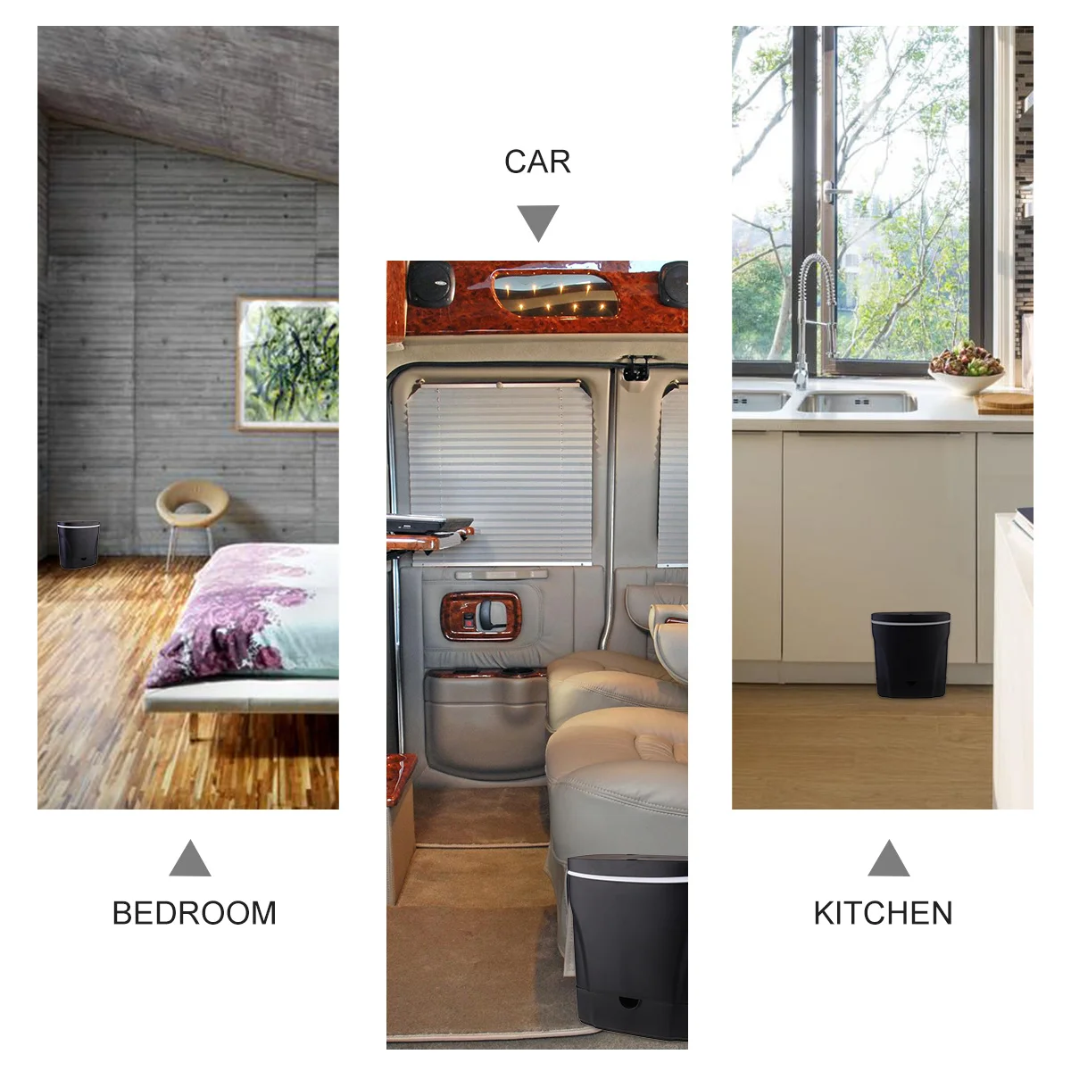 

1Pcs Car Waste Container Portable Auto Dustbin Premium ABS Multifunctional Trash Bin Organizer for Vehicle Travel Home Office