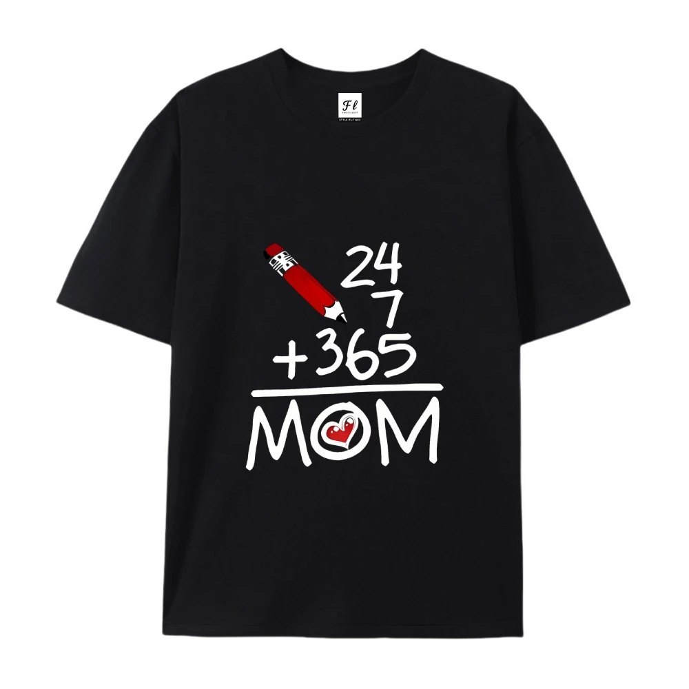 เสื้อยืดแขนสั้นคอลูกเรือวันแม่พิมพ์เสื้อลําลองสําหรับเสื้อนุ่มแฟชั่นฤดูร้อนฤดูใบไม้ผลิเสื้อผ้าสตรี