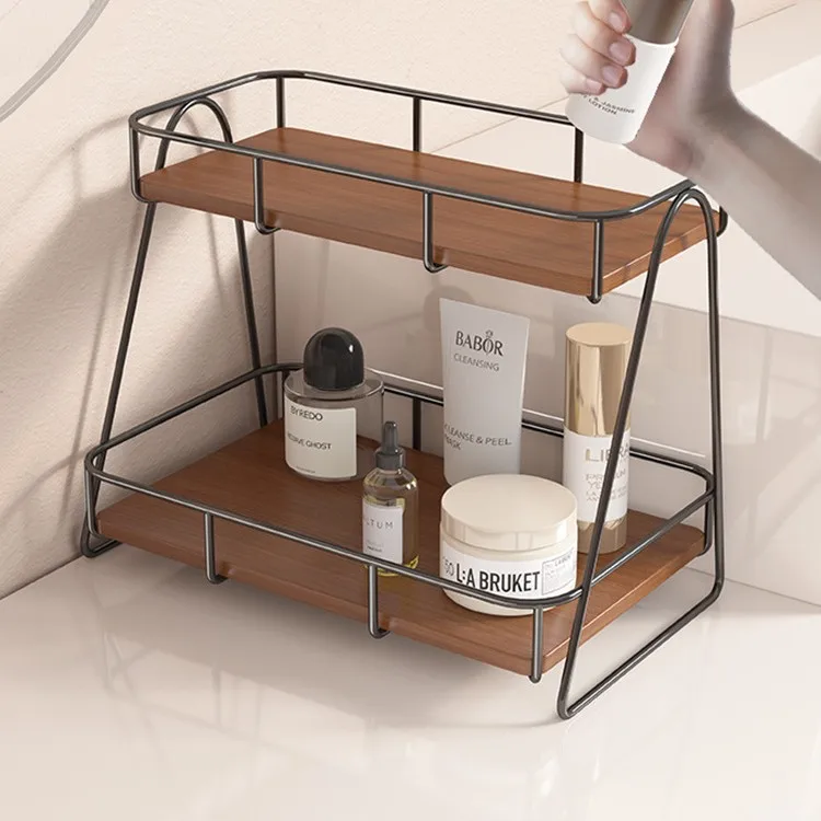 Desktop Shelf Wooden Storage Rack Storage Cosmetics Storage Display Rack Dresser Tray Wooden Rack Water Cup 2026