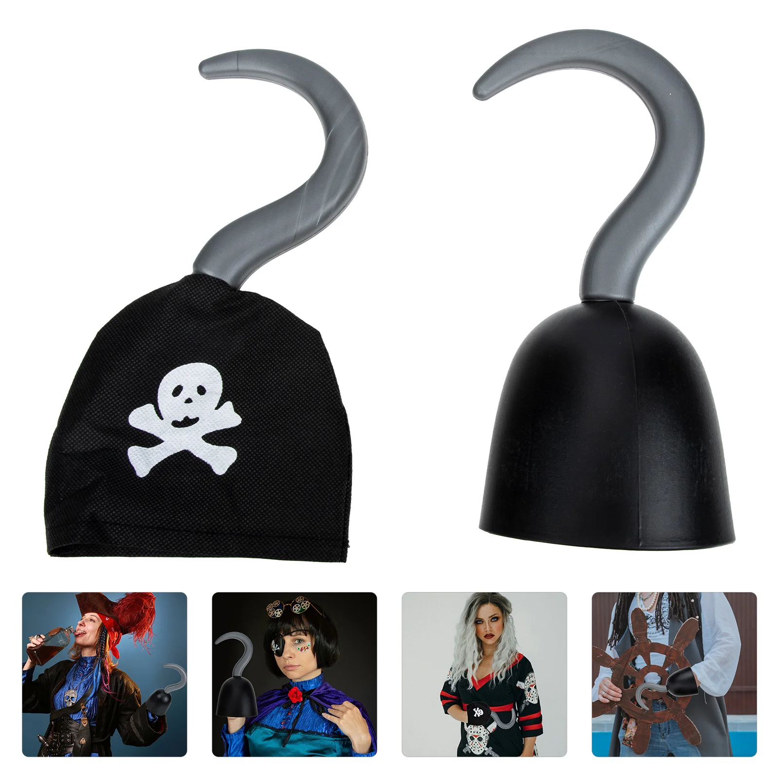 

2pcs Pirate Hooks Light Weight Halloween Kids Costumes Cosplay Accessories Party Props Home Decor Mini Hooks Storage Solutions