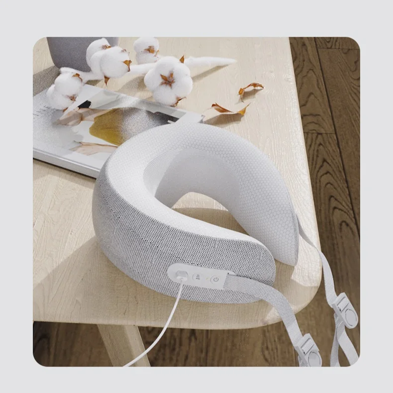 5D Human Hand Simulation Neck Massager with Heat Compress,3 Speeds U‑Shaped Cer vical P ill ow for Shoulder Pain Relief
