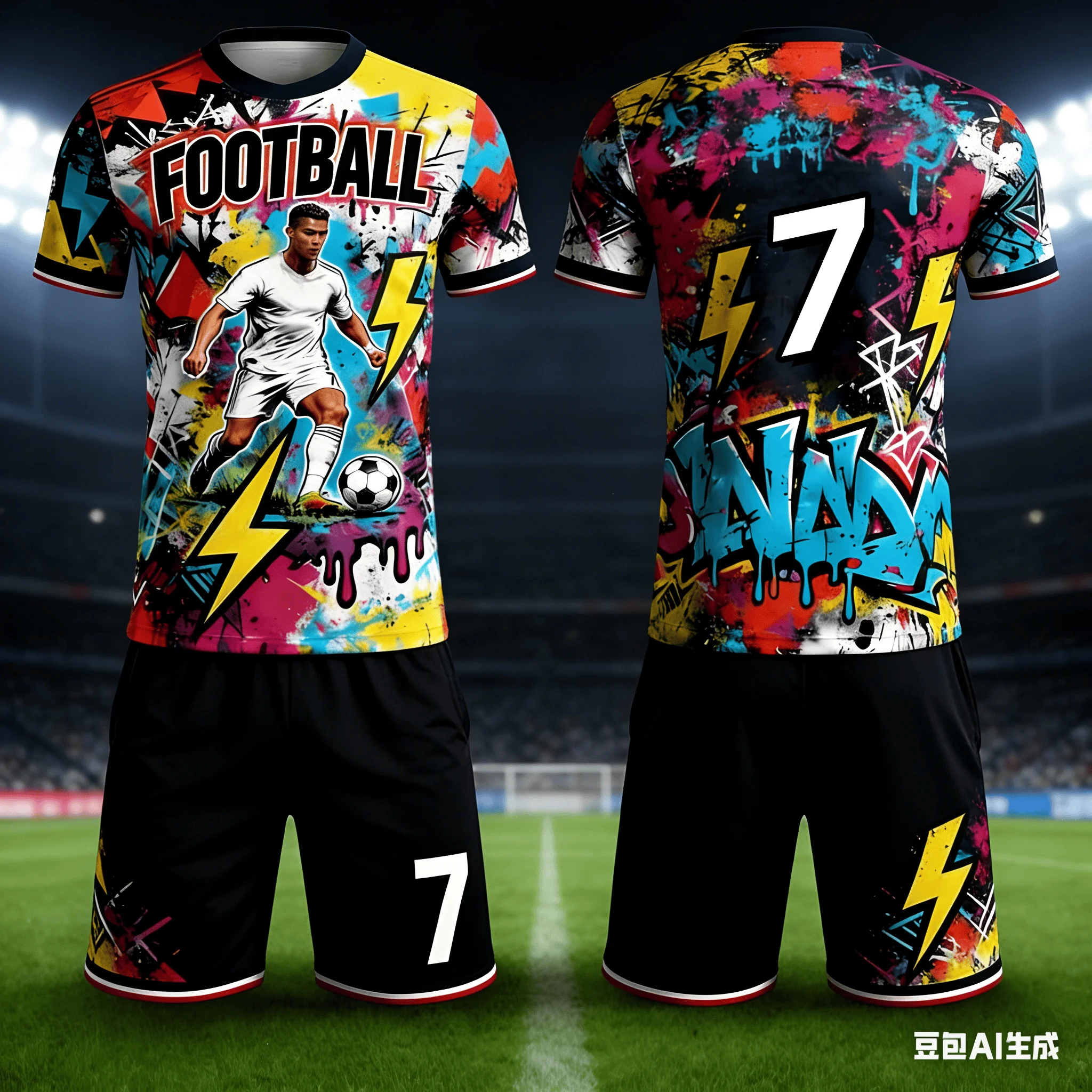 Neuestes Sommer-Fußballtrainingsset für Herren und Damen #   7 #   Ronaldo #   Jersey-Style Schnelltrocknender Kurzarm-Shorts-Set für Kinder