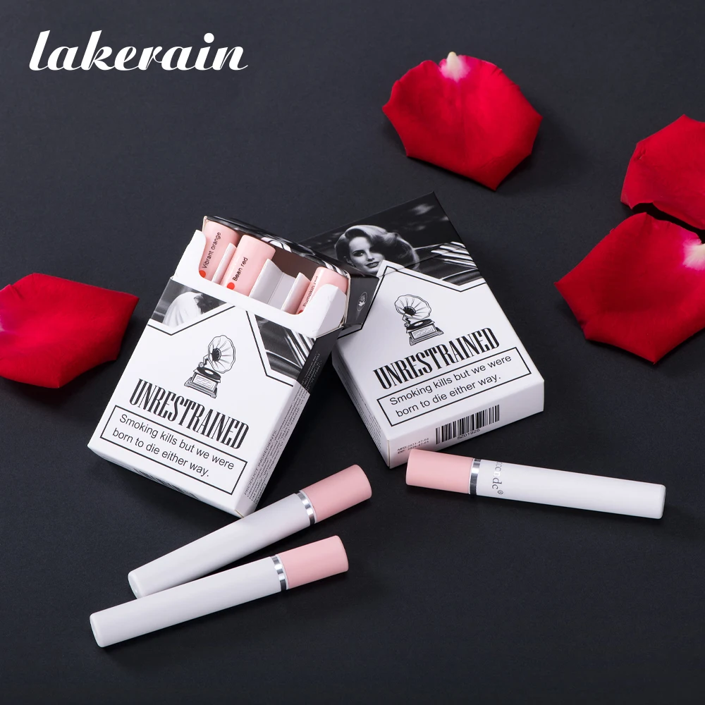 4 Colors Makeup Lipstick Cosmetics Lipstick Set Lip Tint Lip Gloss Waterproof Matte Long Lasting Make Up Pomade Red Orange