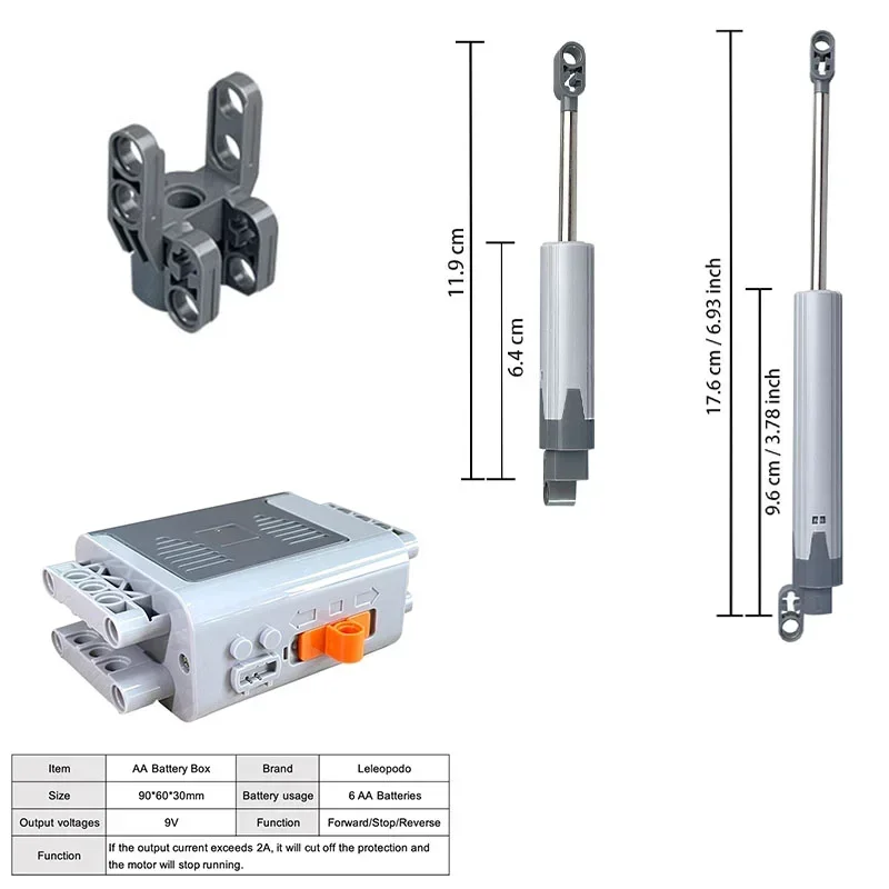 2.4G Uzaktan Kumanda Alıcı Bileşeni Programlanabilir Püskürtücü Motor Teleskopik İtme Çubuğu Müzik Kutusu Güç Parçaları Yapı Taşı LED