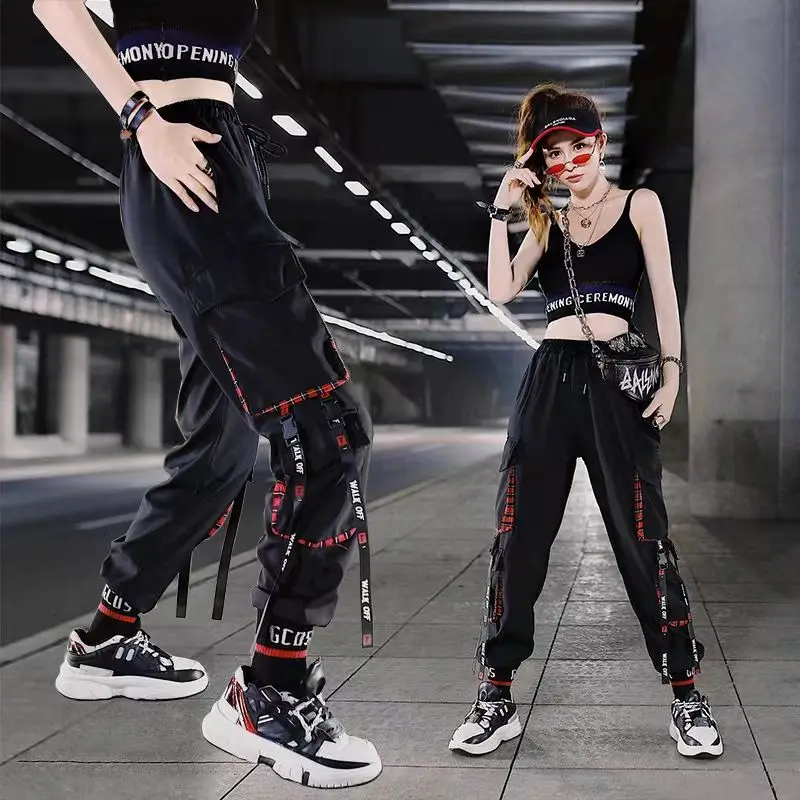 

Ins High-waisted French Overalls Women's Loose BF Leggings Handsome Student Korean Casual Sports Pants Trend