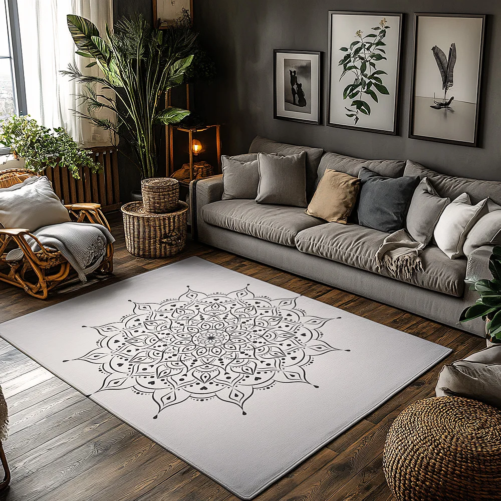

Boho Mandala Area Rug Non Slip Washable Floor Mat Living Room Home Decor Entrance Door Mat Modern Abstract Pattern Rugs