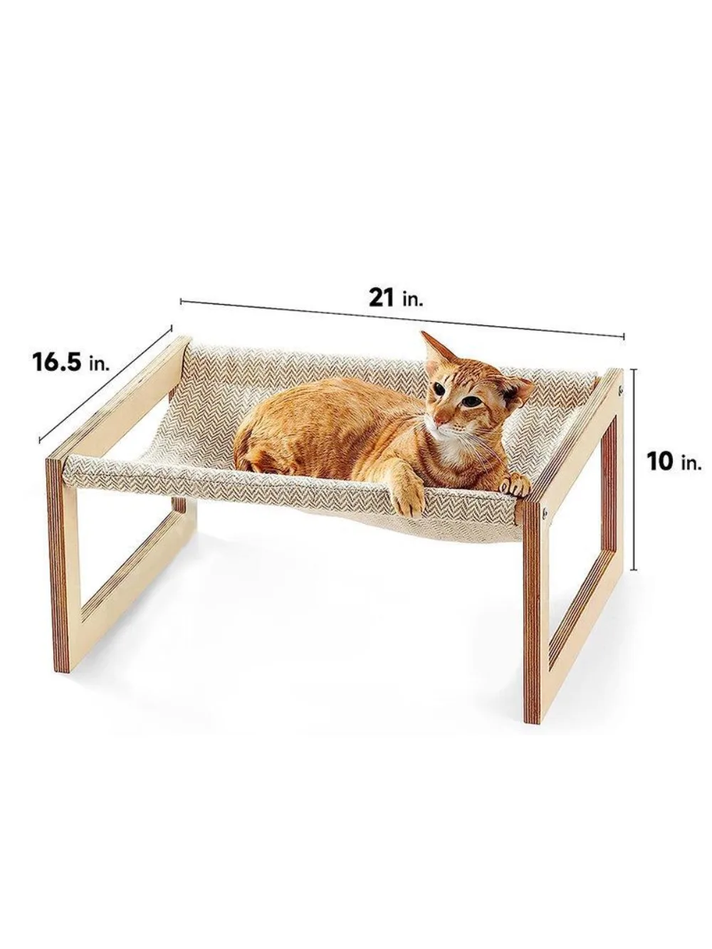 

Cool Wooden Cat Bed, Raised Pet Furniture, Hammock, Relieves Heat, Suitable for Pet Rest, Summer, 21x16.5 Inch