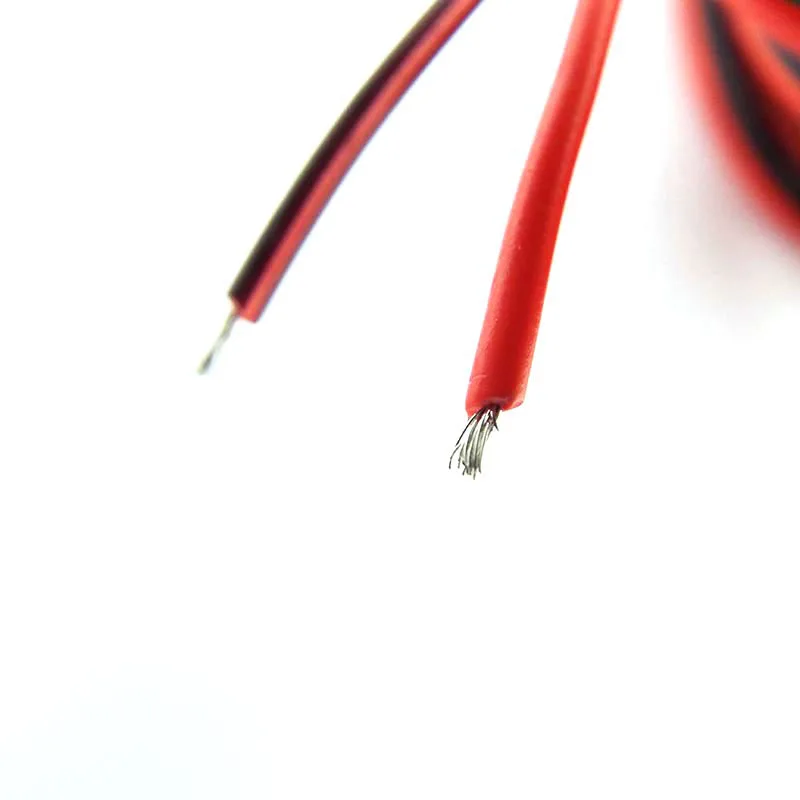 22awg 와이어 2pin 주석 도금 구리 절연 PVC 유선 와이어 전원 공급 장치 케이블, CCTV LED 스트립 조명 커넥터 E1