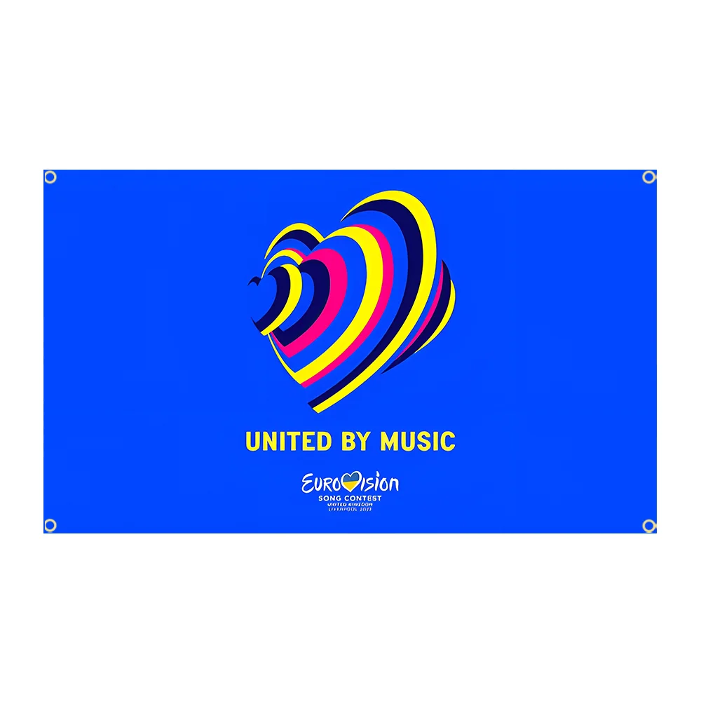 Eurovision Song Contest Flag Professional customization applicable to Polyester Printed Home or Outdoor Decoration flag