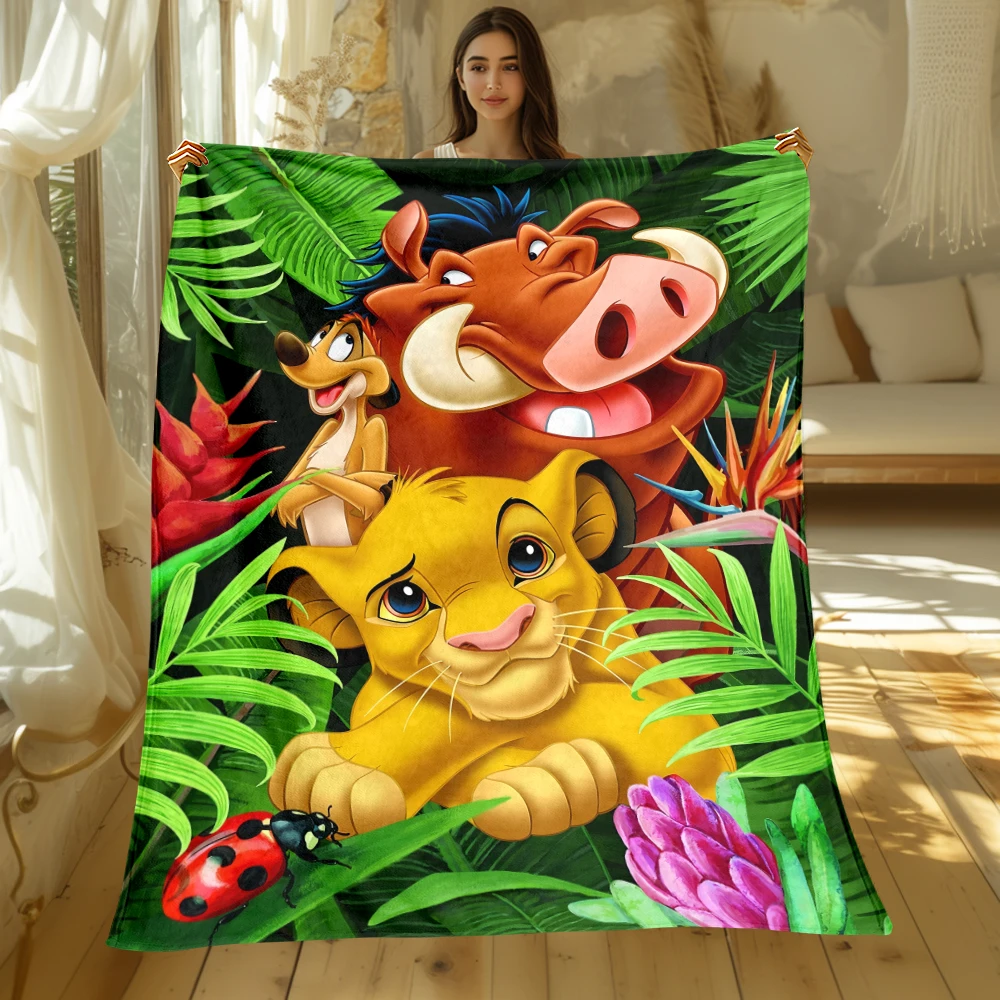 

Lion King Simba Cartoon Printed Flannel Blanket.Sofa,Bedroom.Bed Home Office Nap Blanket Car,Camping,Travel Picnic Blankets Gift