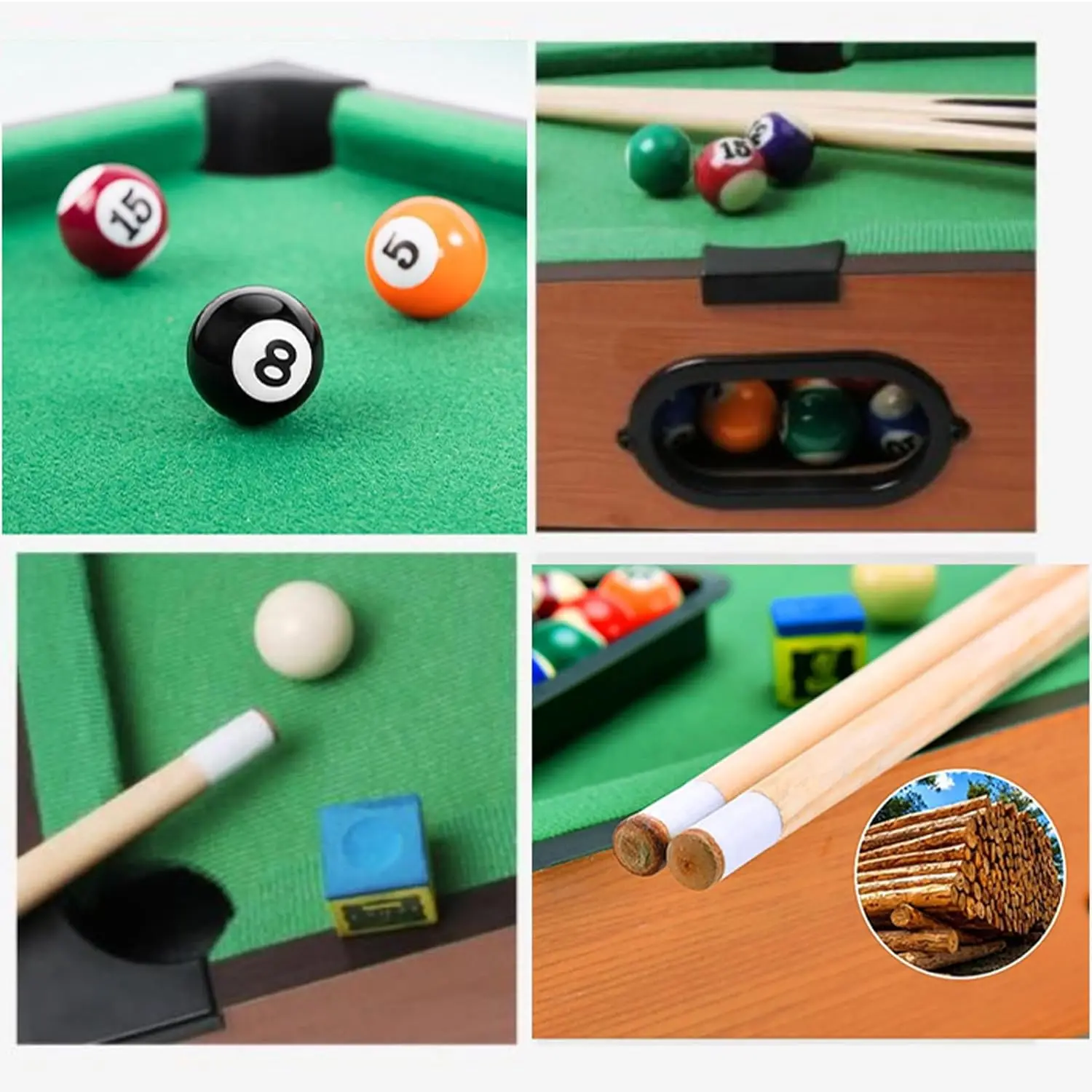 Mini table de sport d'intérieur de haute qualité, mini plateau de bureau, jeu de piscine en bois, y compris billard, football