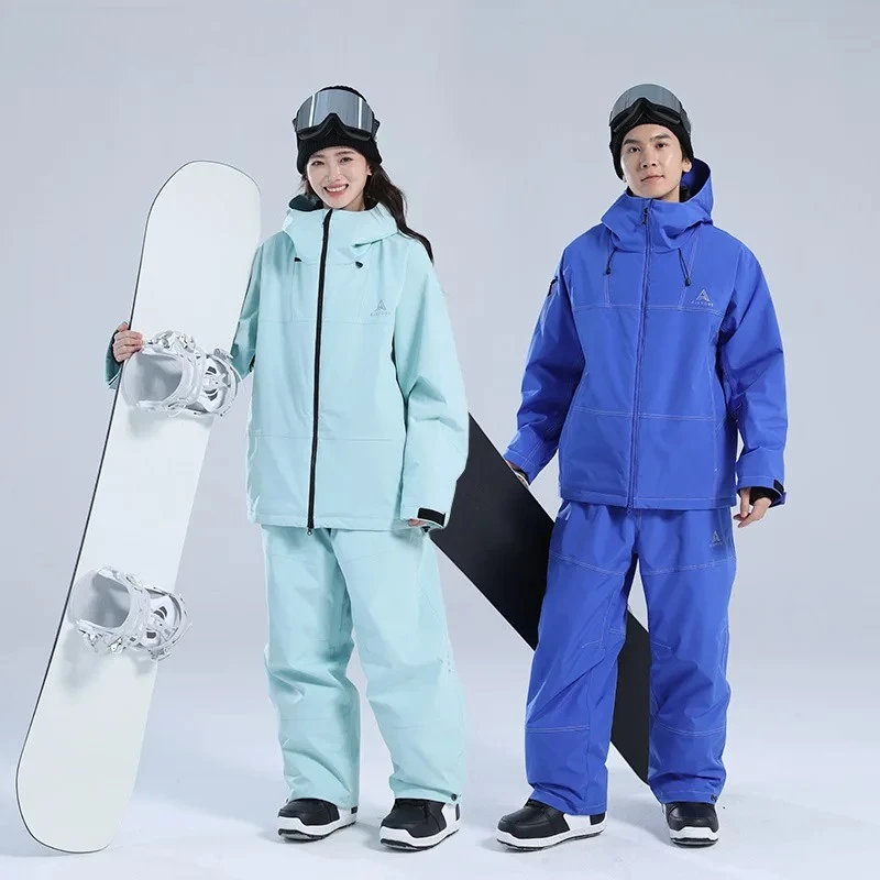 New Women Skiing Suit Male Female Set Loose Type Waterproof Windproof Couple Man Single and Double Board Keep Warm Pants Jackets - Image 4