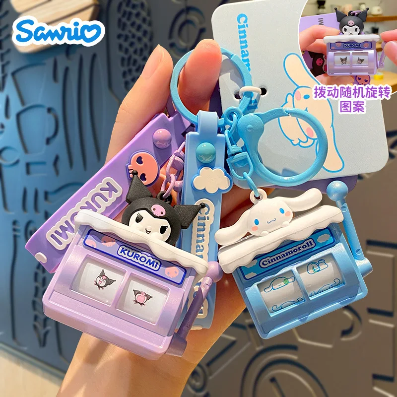 Sanrio Kawaii Fun Swinging Keychain Pendant Hellokitty Cinnamoroll Relieves Stress with Small Toys Creative Couple Car Keychain