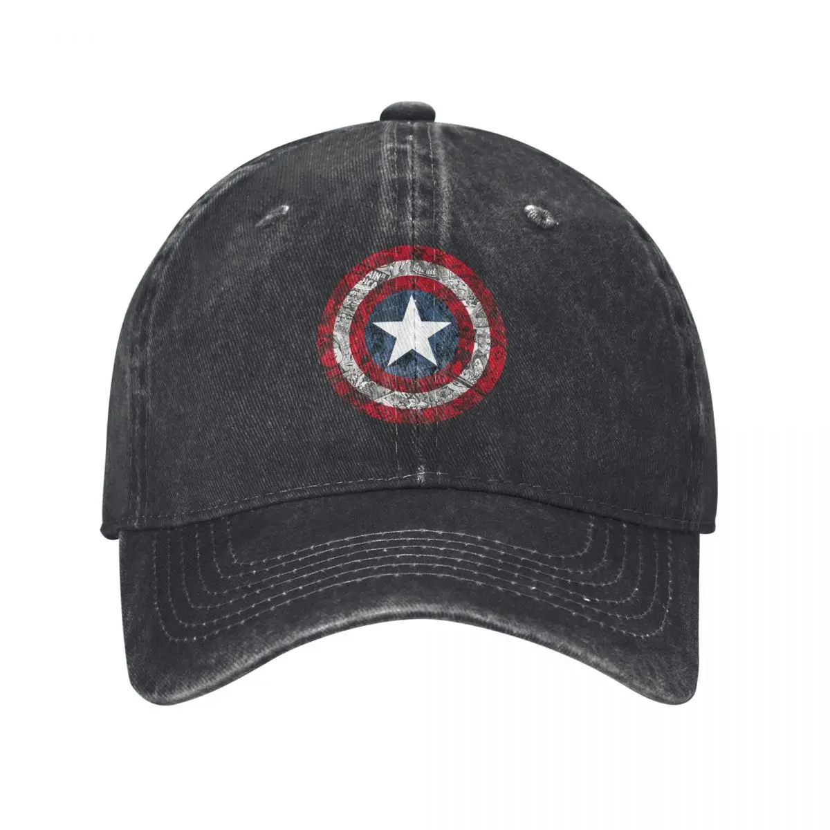 Disney Captain America Film Multicolor Hat Peaked Women's Cap CA Shield Comic Essential Personalized Visor Protection Hats