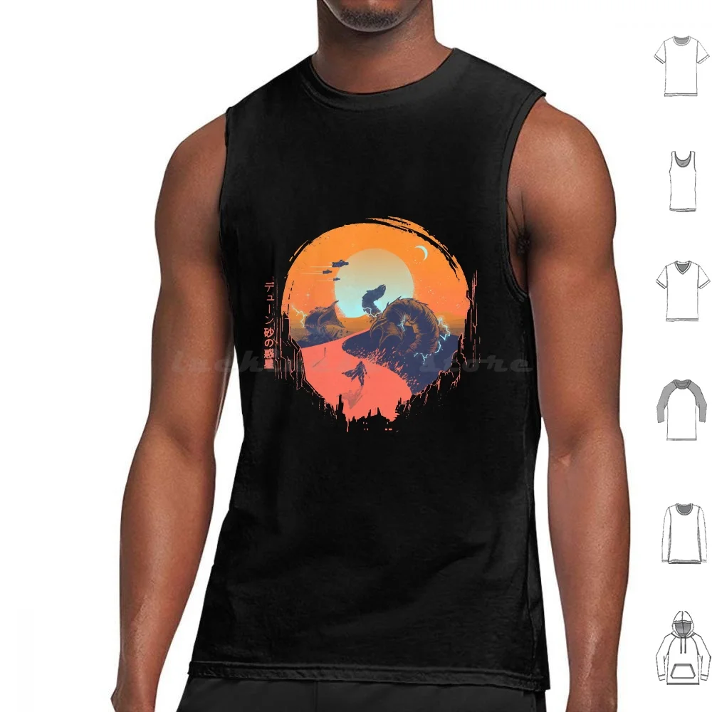 Arrakis Tank Tops Print Cotton Sci Fi Arrakis Sandworm Melange Frank Herbert Atreides Muaddib Spice