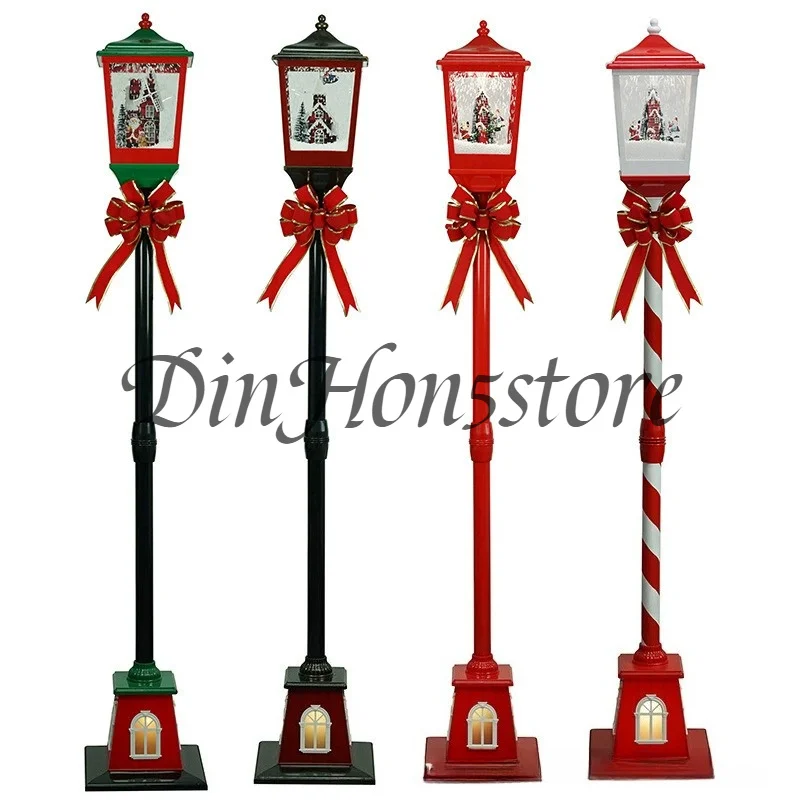 Christmas music snow street lamp ornament old man snowman deer hotel mall holiday decorations