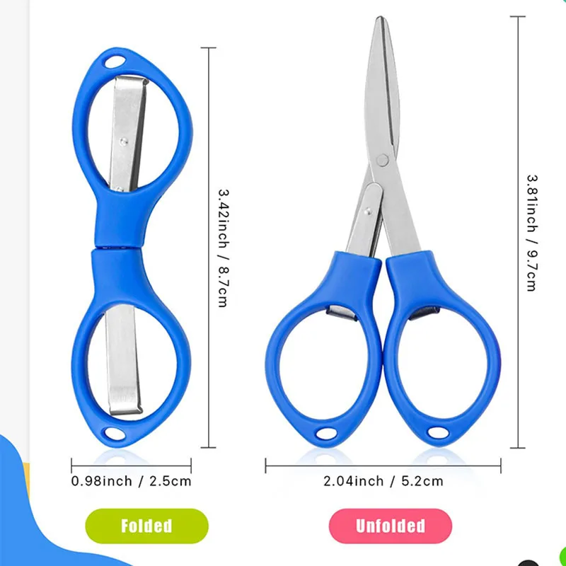 6-30Pcs Folding Scissors Stretchable Stainless Steel Portable Foldable Scissors School Office Home DIY Scissors