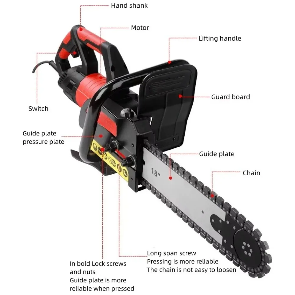 STJX New Portable Wall Cutter Reinforced Concrete Grooving Cutting Machine Dust-Free Electric Chain Saw