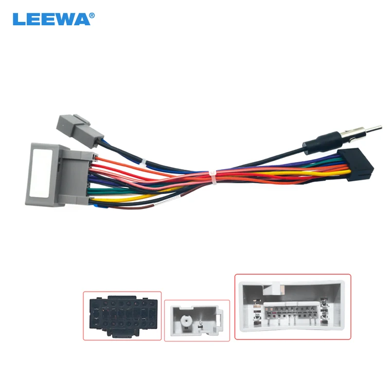 

LEEWA 16pin Car Media Player Navi Radio Wire Harness For Honda 14-17 Fit City Greiz Audio Power Cable Adapter #CA3413