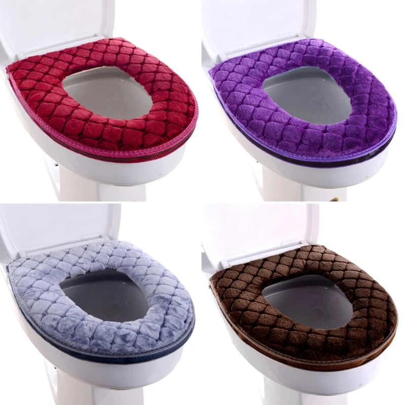 Toilet Seat Cover Cushion Pads, Thicken Bathroom Toilet Cushion Washable Reusable Warm Toilet Seat Mat Toilet Pads Drop Shipping