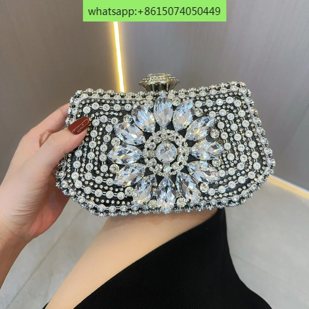 

New banquet bag, women's full diamond clutch bag, rhinestone hand grab , cheongsam,