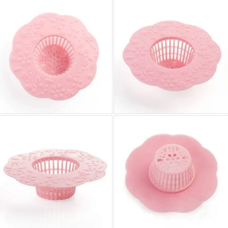 1/2pcs Sink Sewer Filter TPR Floor Drain Strainer Hair Catcher Shower Cover Kitchen Bathroom Anti Clogging Bathtub Drain Stopper