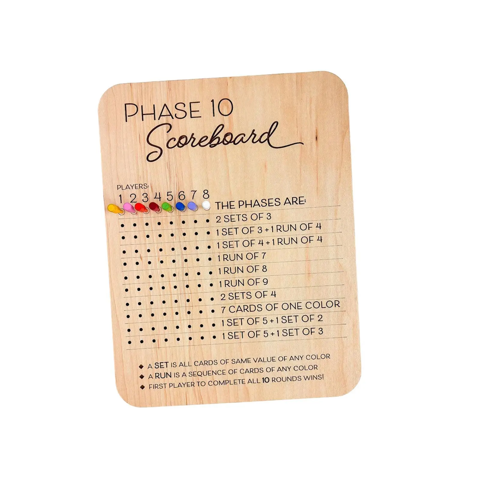 Phase 10 Score Board Scoring Board Wooden 10 Scorecard for Family