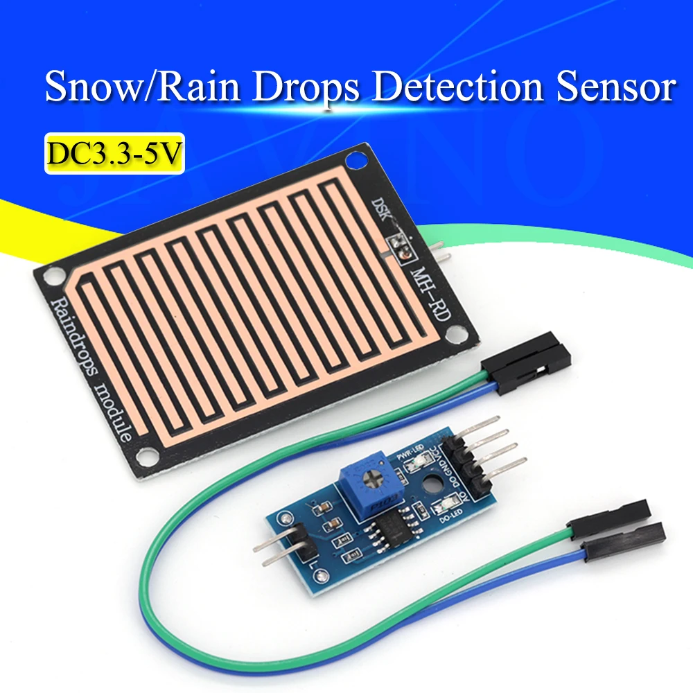 DC 3.3V-5V Snow/Raindrops Detection Sensor Module Dual Double sided Rain Weather Module Humidity For Arduino Robot Car Diy Kit