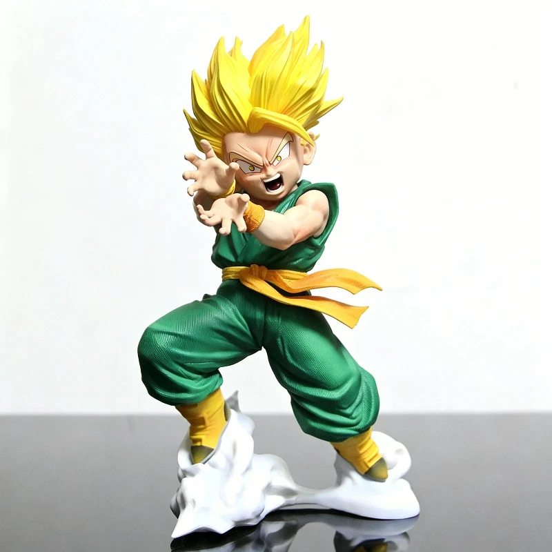 

21cm Dragon Ball Kamehameha Super Saiyan2 Son Goten Figure Anime GK Battle Statue Cloud Base Desktop Ornament Model Toy Boy Gift