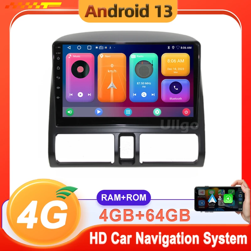 

9 inch Android 13 Carplay Auto Car Radio For Honda CR-V CRV 2 2001 - 2016 Multimedia Player Auto Radio Dash Cam No 2din DVD wifi