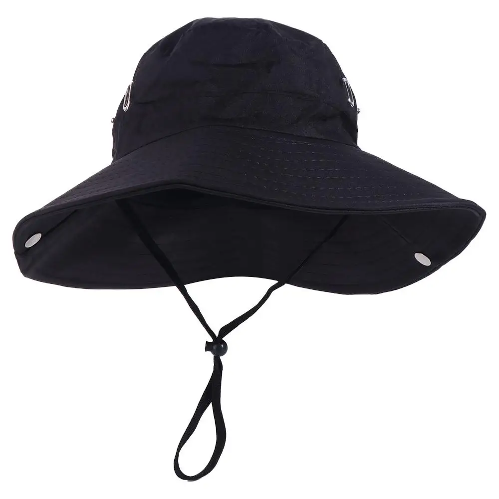 

Trendy UV Protection Men's and Women's Hat Waterproof Hiking Wide Brim Sun Hat Fishing Camping Drawstring Bucket Hat Outdoor