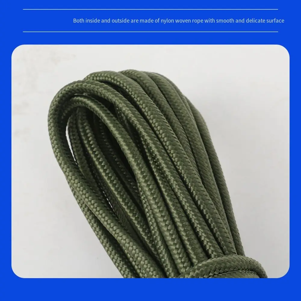 10M/20M Wire Rope Clothesline Thicken 8MM Laundry Hanging String with 2 Hooks Wall Hanger Clothes Drying Rope Travel