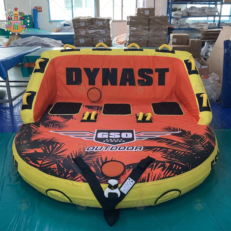 

Hot Selling Inflatable Boat Tube 3 Person Rider Rope Bundle Towable Tube For Boating Water Sports